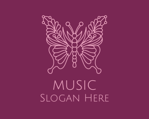 Floral Butterfly Wings  Logo