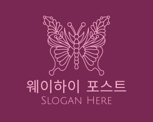 Floral Butterfly Wings  logo design