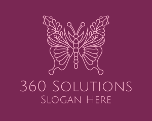 Floral Butterfly Wings  logo design