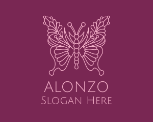 Floral Butterfly Wings  logo design