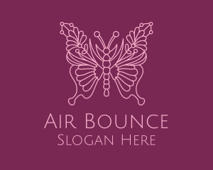 Floral Butterfly Wings  logo design