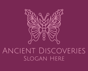 Floral Butterfly Wings  logo design