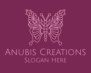 Floral Butterfly Wings  logo design