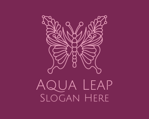 Floral Butterfly Wings  logo design