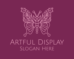 Floral Butterfly Wings  logo design