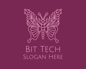 Floral Butterfly Wings  logo design