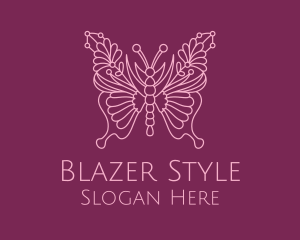 Floral Butterfly Wings  logo design