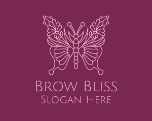 Floral Butterfly Wings  logo design