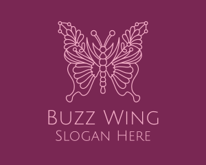 Floral Butterfly Wings  logo design