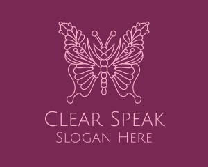 Floral Butterfly Wings  logo design