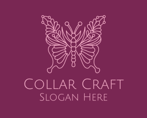 Floral Butterfly Wings  logo design