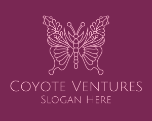 Floral Butterfly Wings  logo design