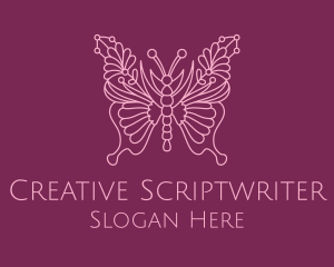 Floral Butterfly Wings  logo design