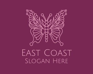 Floral Butterfly Wings  logo design