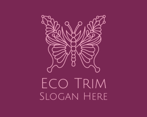 Floral Butterfly Wings  logo design