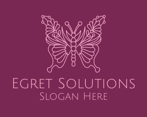 Floral Butterfly Wings  logo design