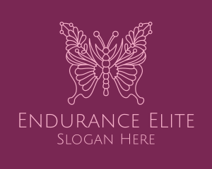 Floral Butterfly Wings  logo design