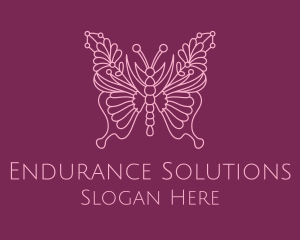 Floral Butterfly Wings  logo design