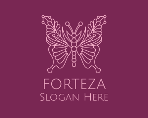 Floral Butterfly Wings  logo design