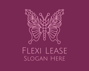 Floral Butterfly Wings  logo design