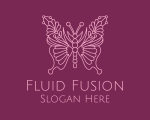 Floral Butterfly Wings  logo design