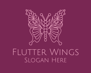 Butterfly - Floral Butterfly Wings logo design