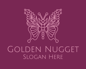 Floral Butterfly Wings  logo design