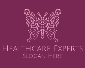 Floral Butterfly Wings  logo design