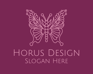 Floral Butterfly Wings  logo design