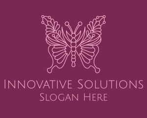 Floral Butterfly Wings  logo design