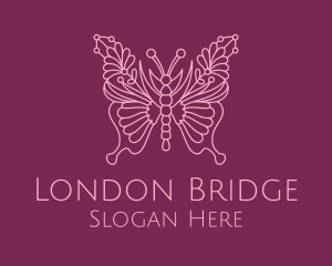 Floral Butterfly Wings  logo design