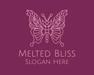 Floral Butterfly Wings  logo design