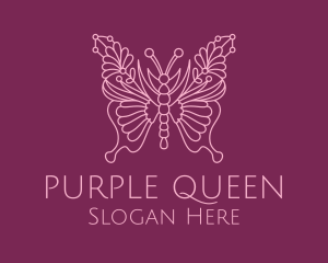 Floral Butterfly Wings  logo design