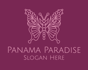 Floral Butterfly Wings  logo design