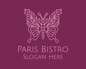 Floral Butterfly Wings  logo design