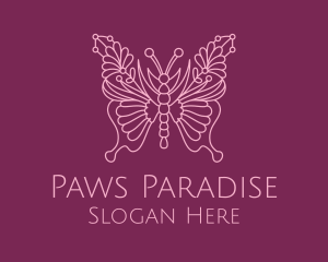 Floral Butterfly Wings  logo design