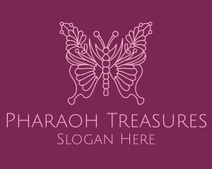 Floral Butterfly Wings  logo design