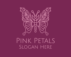 Floral Butterfly Wings  logo design