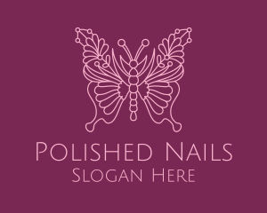 Floral Butterfly Wings  logo design