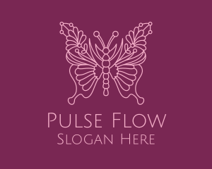 Floral Butterfly Wings  logo design