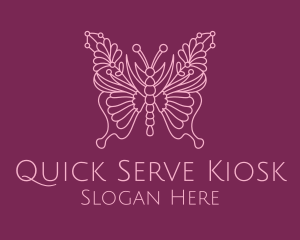 Floral Butterfly Wings  logo design