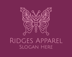 Floral Butterfly Wings  logo design