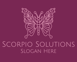 Floral Butterfly Wings  logo design