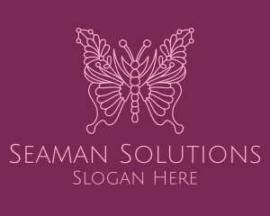 Floral Butterfly Wings  logo design