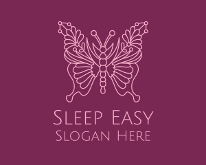 Floral Butterfly Wings  logo design