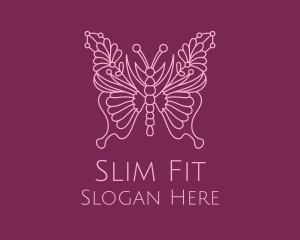 Floral Butterfly Wings  logo design