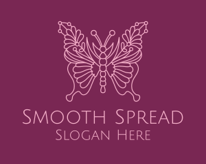 Floral Butterfly Wings  logo design