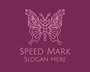 Floral Butterfly Wings  logo design