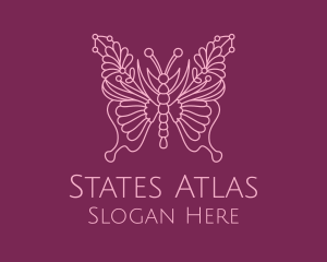 Floral Butterfly Wings  logo design