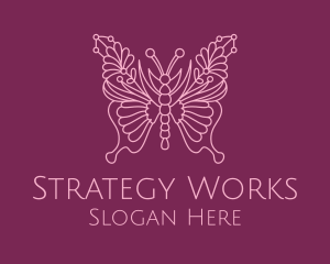 Floral Butterfly Wings  logo design